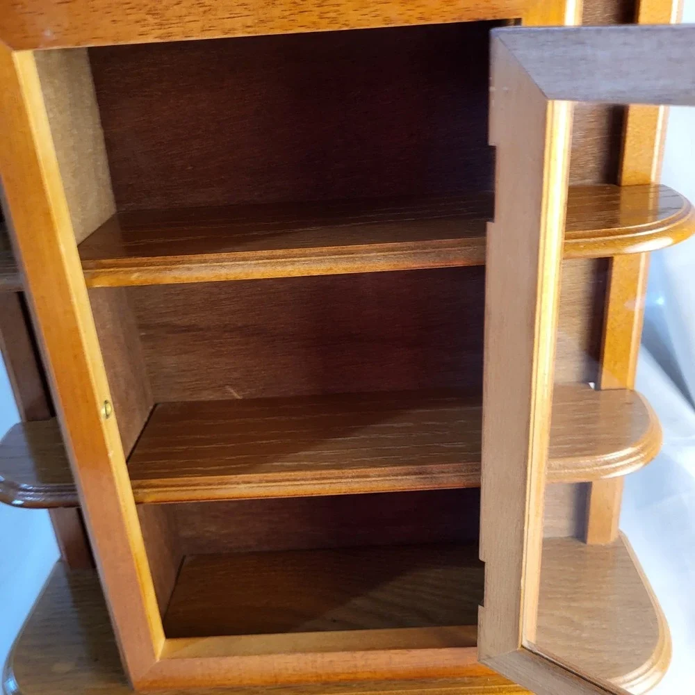 VTG Wall Mount or Table Top Mini Wood Curio Cabinet Glass Door Trinket Display